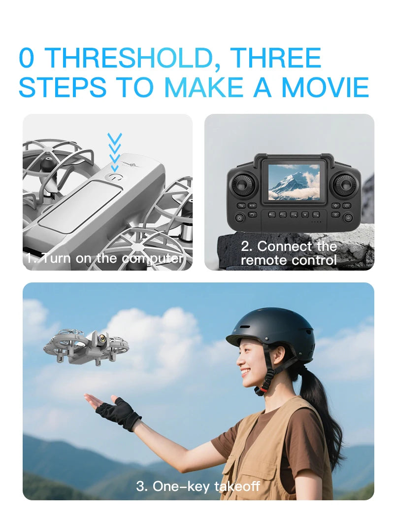 Mini Camera Drone - Optical Flow Control & Foldable Design Tidesmit