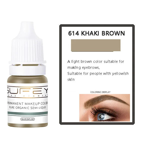 Microblading Pigment 8ml - Professional Permanent Makeup Brow Ink Permanent Makeup Machines 614 khaki brown Tidesmit