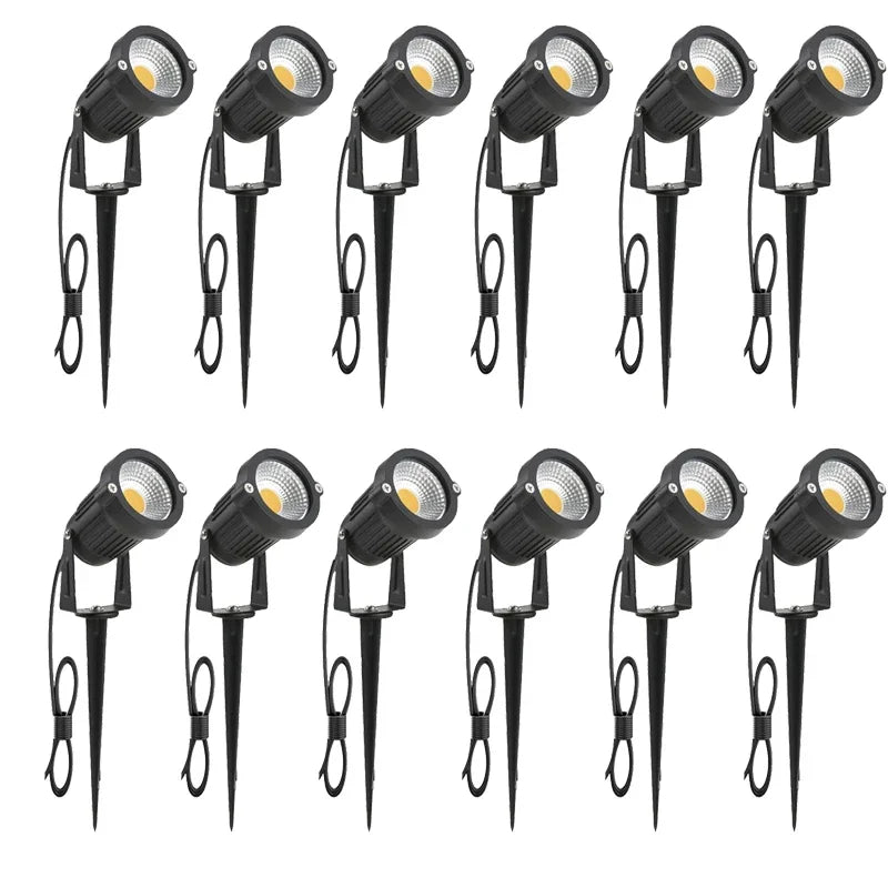 1 Meter Cable IP65 LED Landscape Spike Lamp 5W 10W Warm White Blue Spot Light for Garden Lawn AC DC12V24V 220V110V