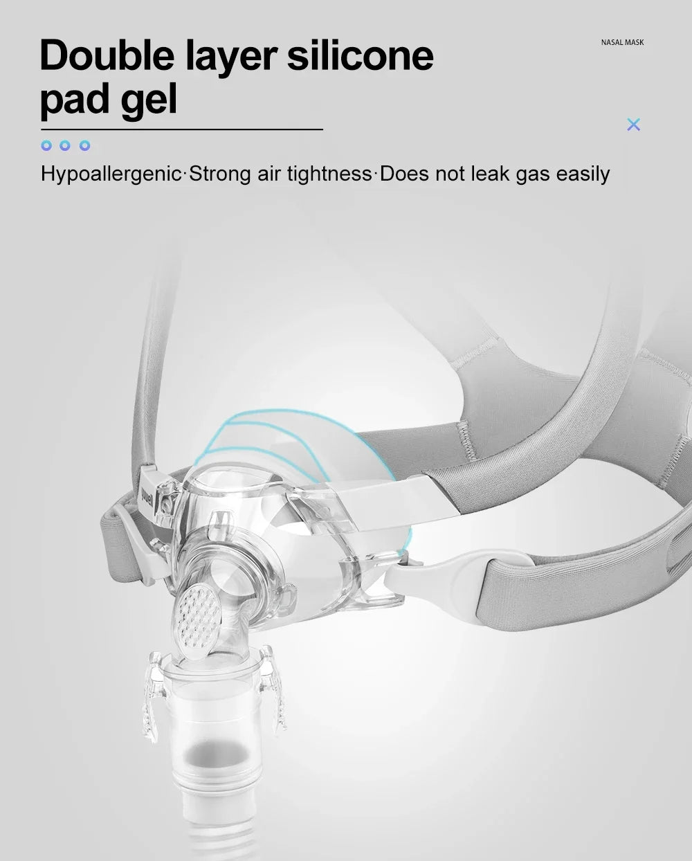 YUWELL Nasal CPAP Mask with Headgear Tube Silicon Gel Cushion for APAP CPAP Machine Sleep Apnea Anti Snoring CPAP Nasal Mask