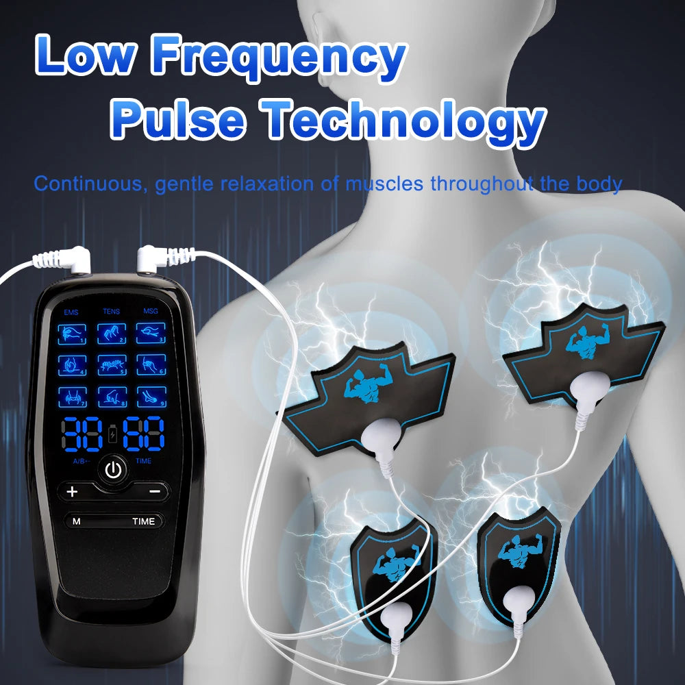 TENS Muscle Stimulator for Back Pain Relief | Portable Electric Massager Back Massage Instrument Tidesmit