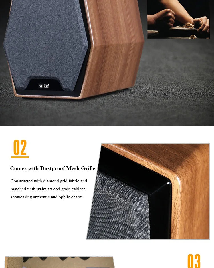 6.5 Inch Passive Hifi Bookshelf Speaker Home Audiophile Two Way Wooden Monitor Speaker Stereo 100w Output Power 4 Ohm Impedance