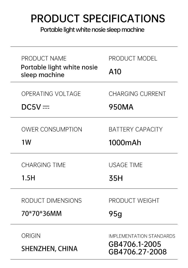 White Noise Machine with Bluetooth Function, Bluetooth Speaker, Sleep Aid Machine with Night Light for baby Adults