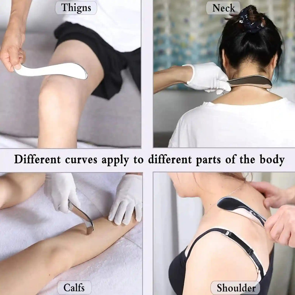 Stainless Steel Gua Sha Set - 3-Piece Muscle Relief & Scraper Tool Eye Massage Instrument Tidesmit