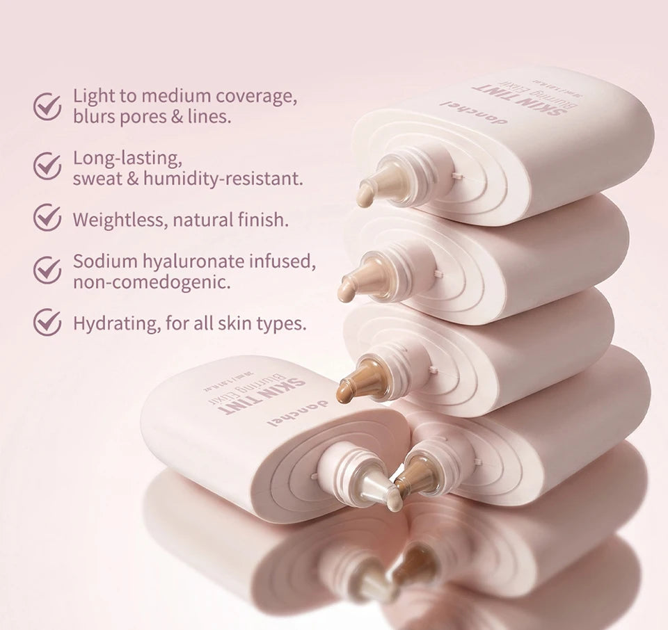 Tidesmit Skin Tint Blurring Elixir Foundation 24 shade range swatch for pore blurring and long lasting hydration