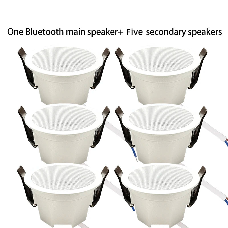 2 Inch Mini Bluetooth Ceiling Speakers Home Audio Audience Stereo Sound System Indoor Music Flush Mount Speakers Kitchen Bedroom