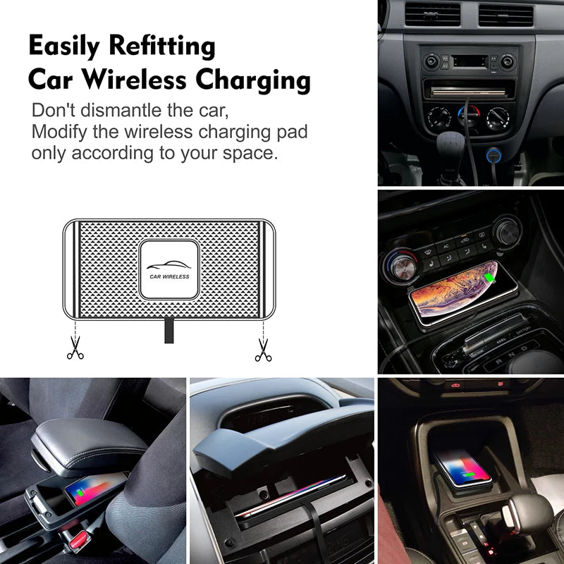 Wireless Car Charger Pad - Qi Certified Fast Charging Grip Mat Tidesmit