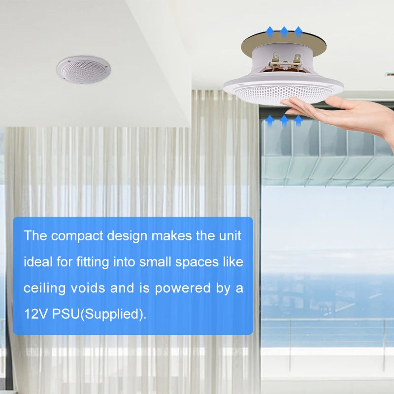 Herdio 4 Inch Ceiling Speaker 160W Waterproof Surround Sound for Kitchen Bathroom Yacht Outdoor Theater Home In-Wall 2-Pack