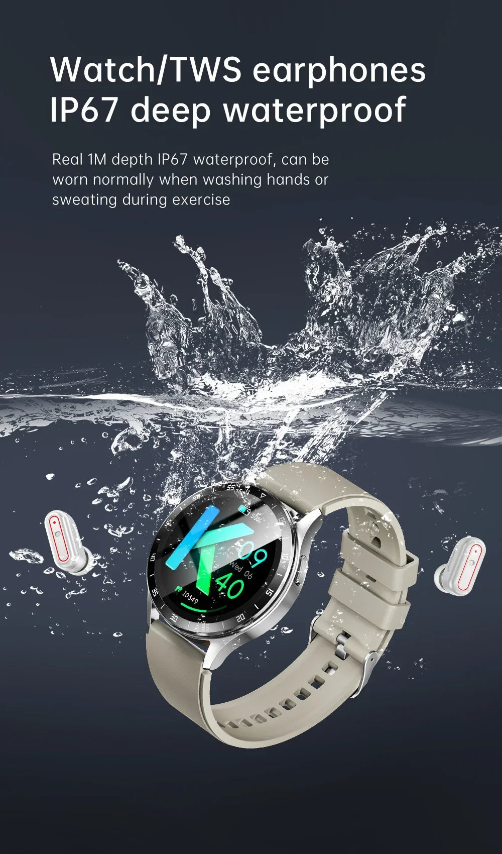 New X10 Headset Smart Watch TWS 2 in 1 Wireless Bluetooth Earphone Blood Pressure Heart Rate Testing Sport Music Smartwatch