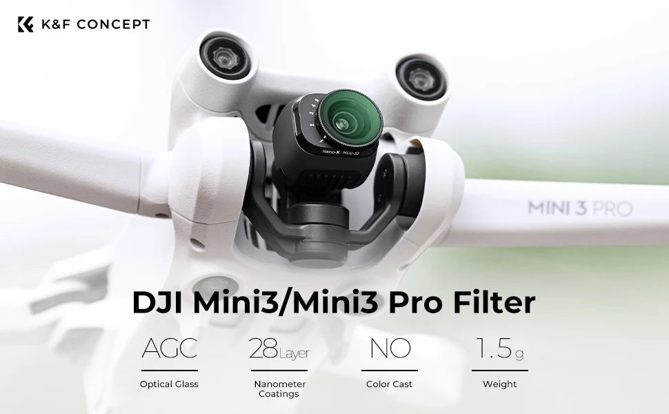 DJI Mini 3 Pro Variable ND Filter Kit - Premium Optical Glass Lens Tidesmit