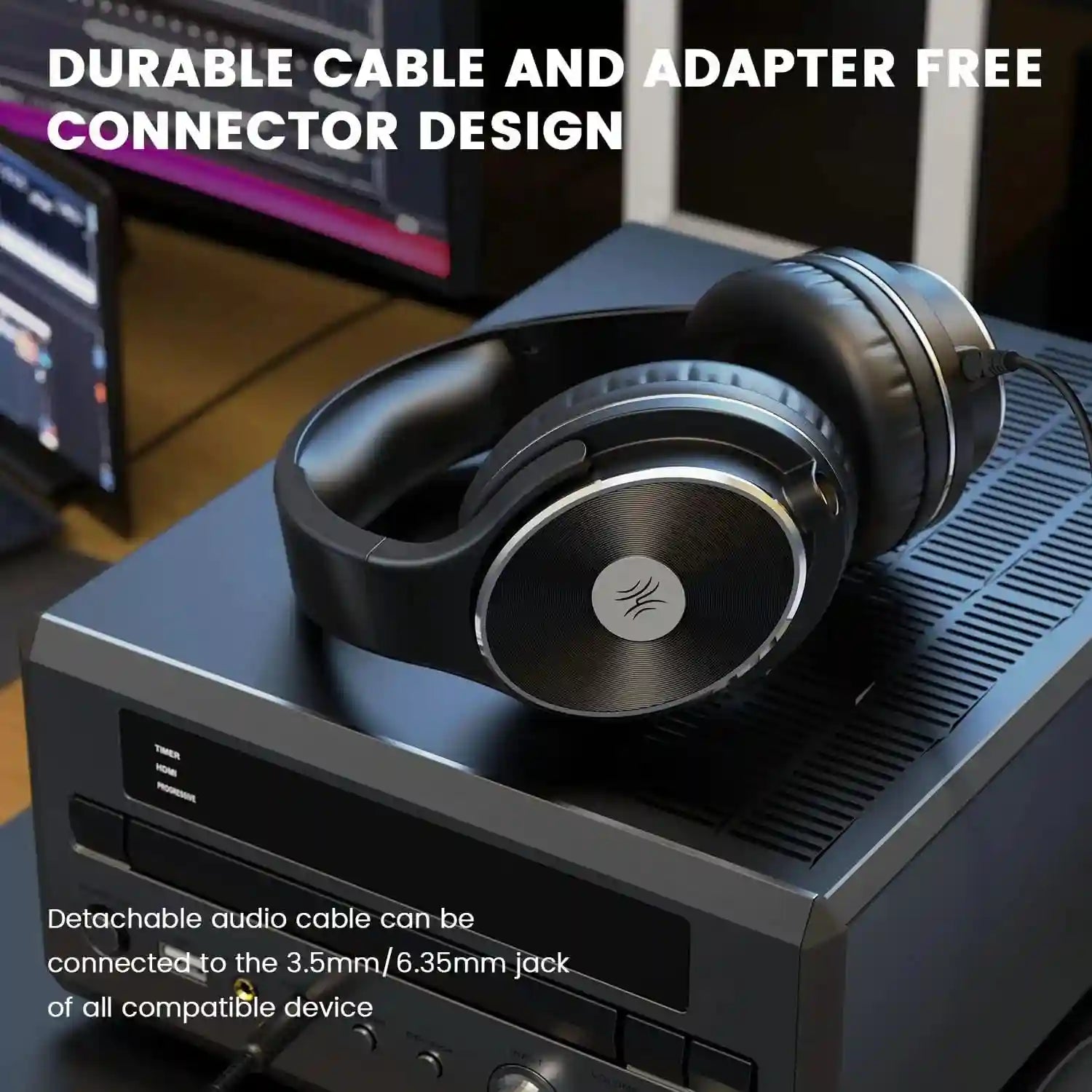 Wired Over-Ear Studio Monitor Headphones for Professional Audio Monitoring Tidesmit