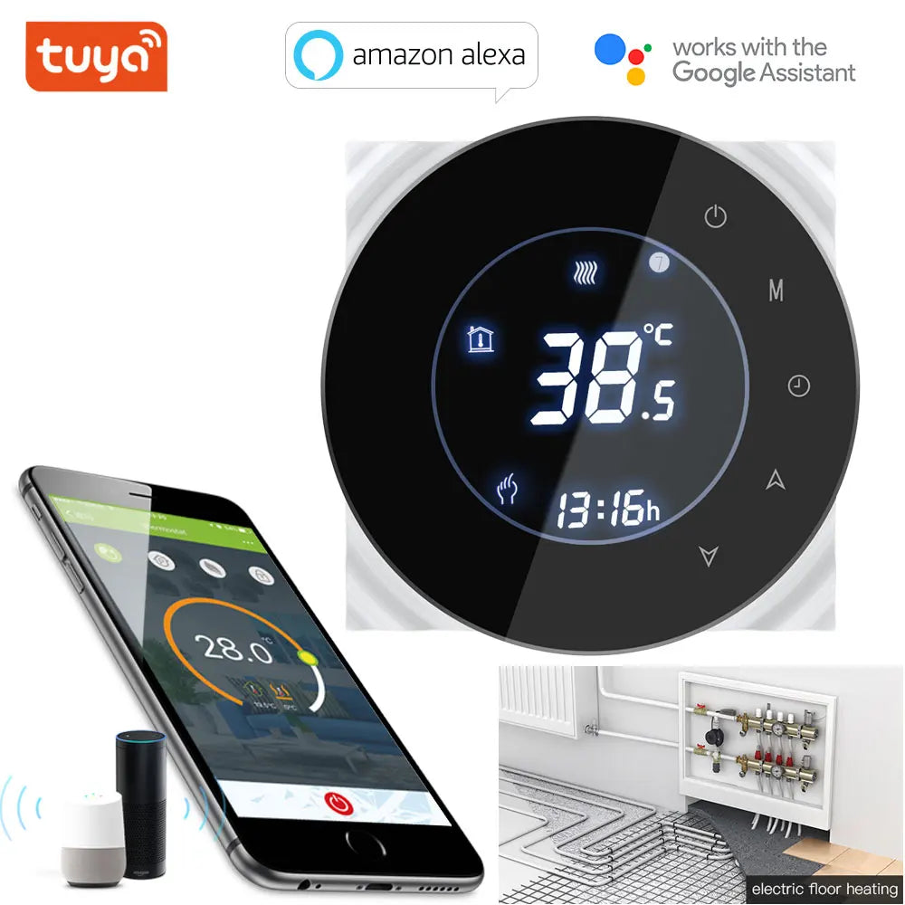 TUYA Smart Touch ZIGBEE&WIFI Thermostat LCD Screen Water Heating Electirc Floor Heating Water Gas Boiler Temperature Controller