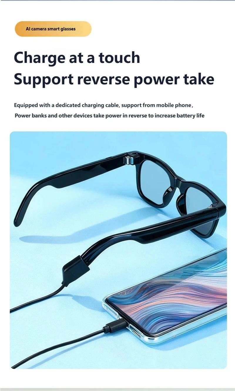 AI Smart Shooting Glasses | HD Voice Control Wide Angle Black Edition Tidesmit