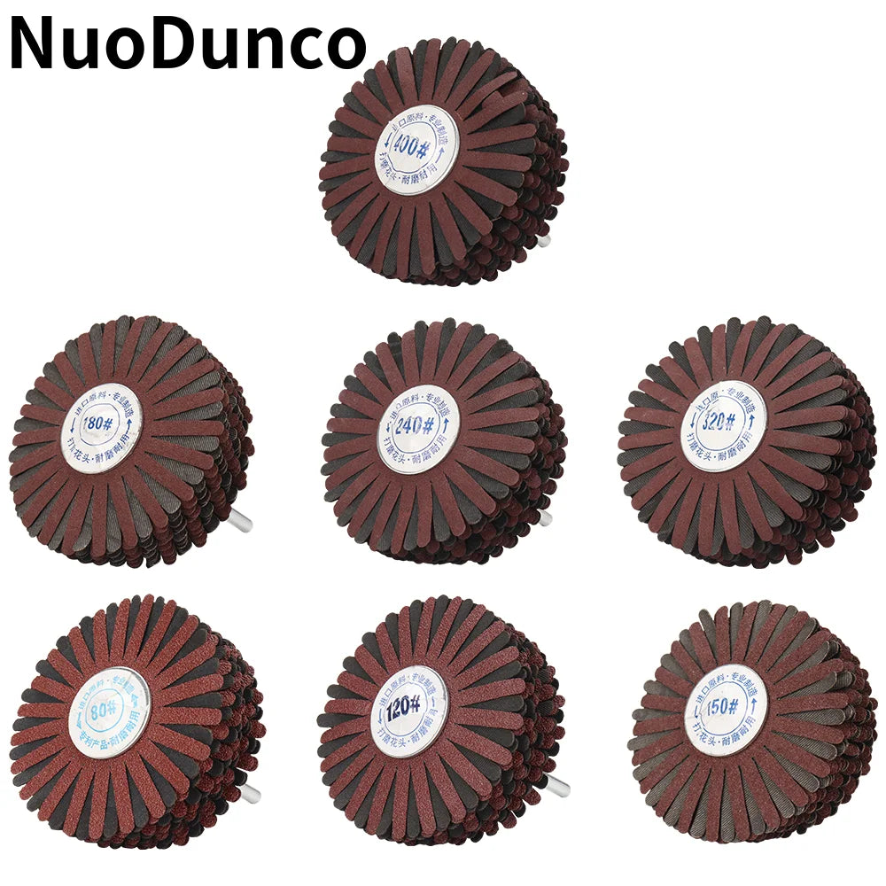 80x6mm Abrasive Cloth Flap Wheel Sanding Star for Woodworking Root Carving Furniture Polishing Rust Removal Grinding Wheel Head
