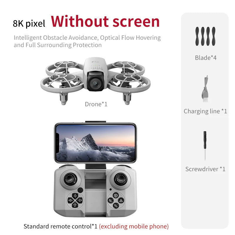 GPS Drone with 8K Camera - Foldable Aerial Quadcopter by Tidesmit Grey 8K Tidesmit
