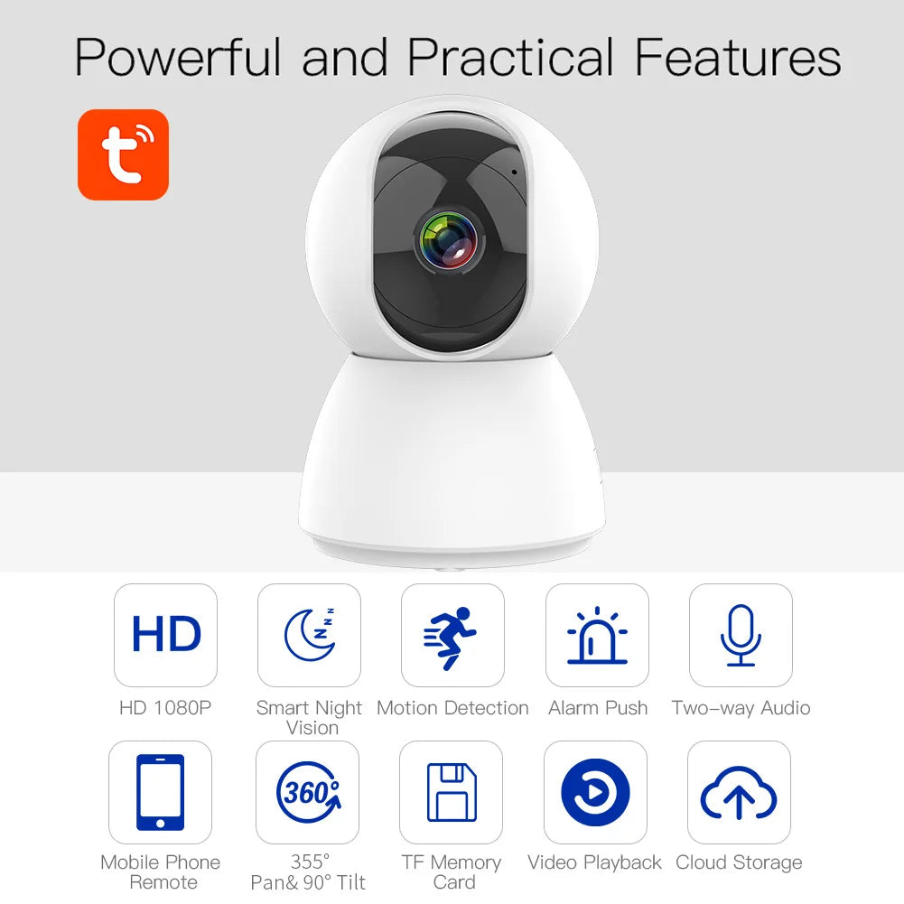4MP 2K 400W Tuya Smart WiFi 355 IP Camera Indoor Wireless Surveillance Auto Tracking Human Home Security CCTV Baby Pet Monitor