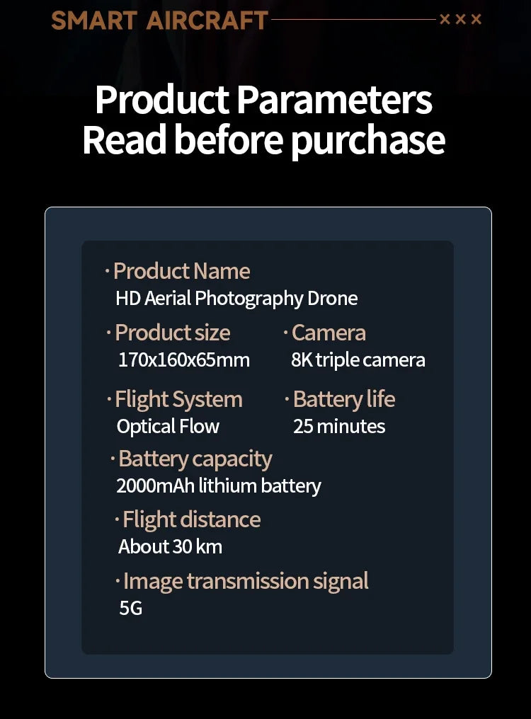 8K Camera Drone with Obstacle Avoidance & Brushless Motor - M5 Series Tidesmit