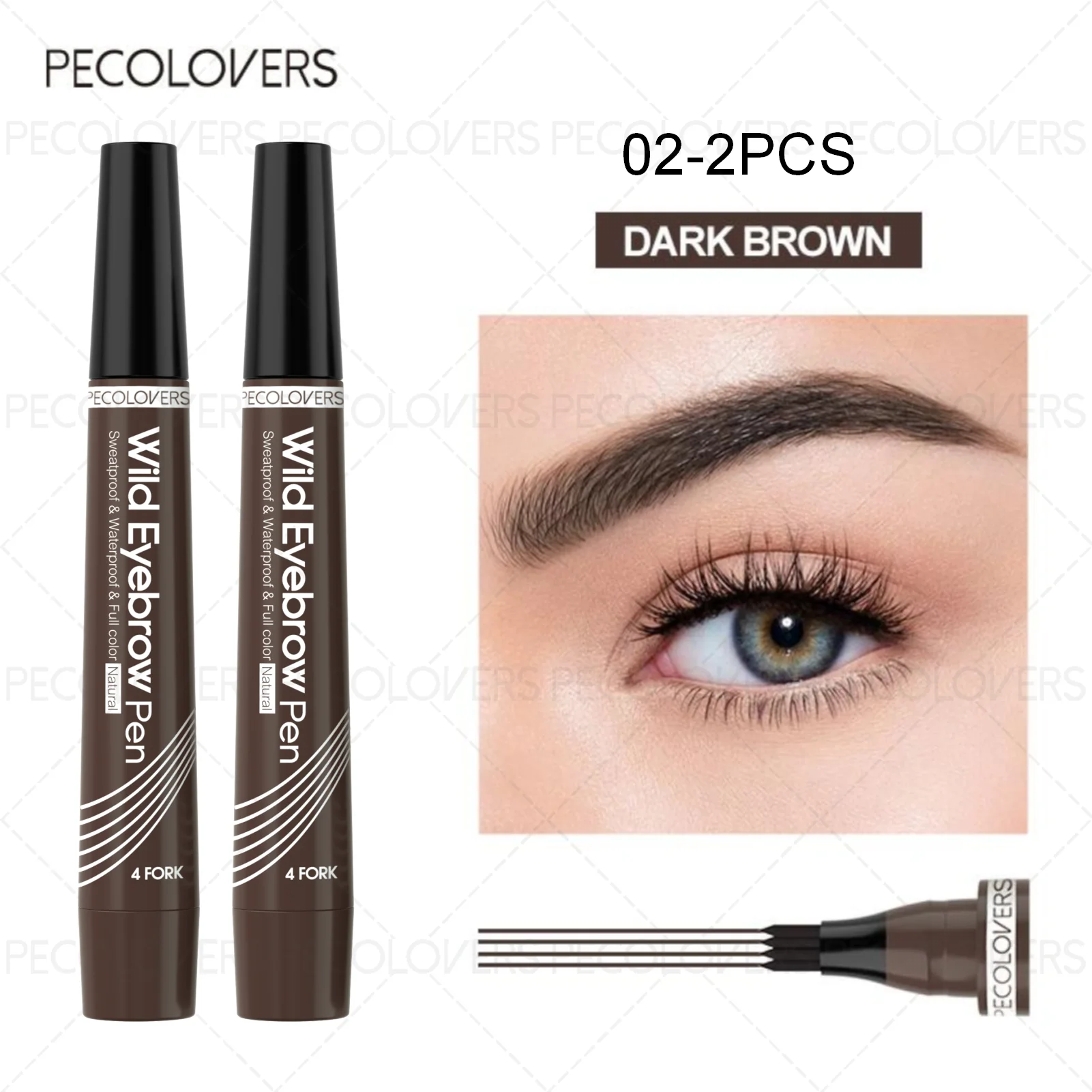 Eyebrow Tattoo Pen Waterproof 4-Tip Microblading Makeup Tool Permanent Makeup Machines 02-2PCS Tidesmit