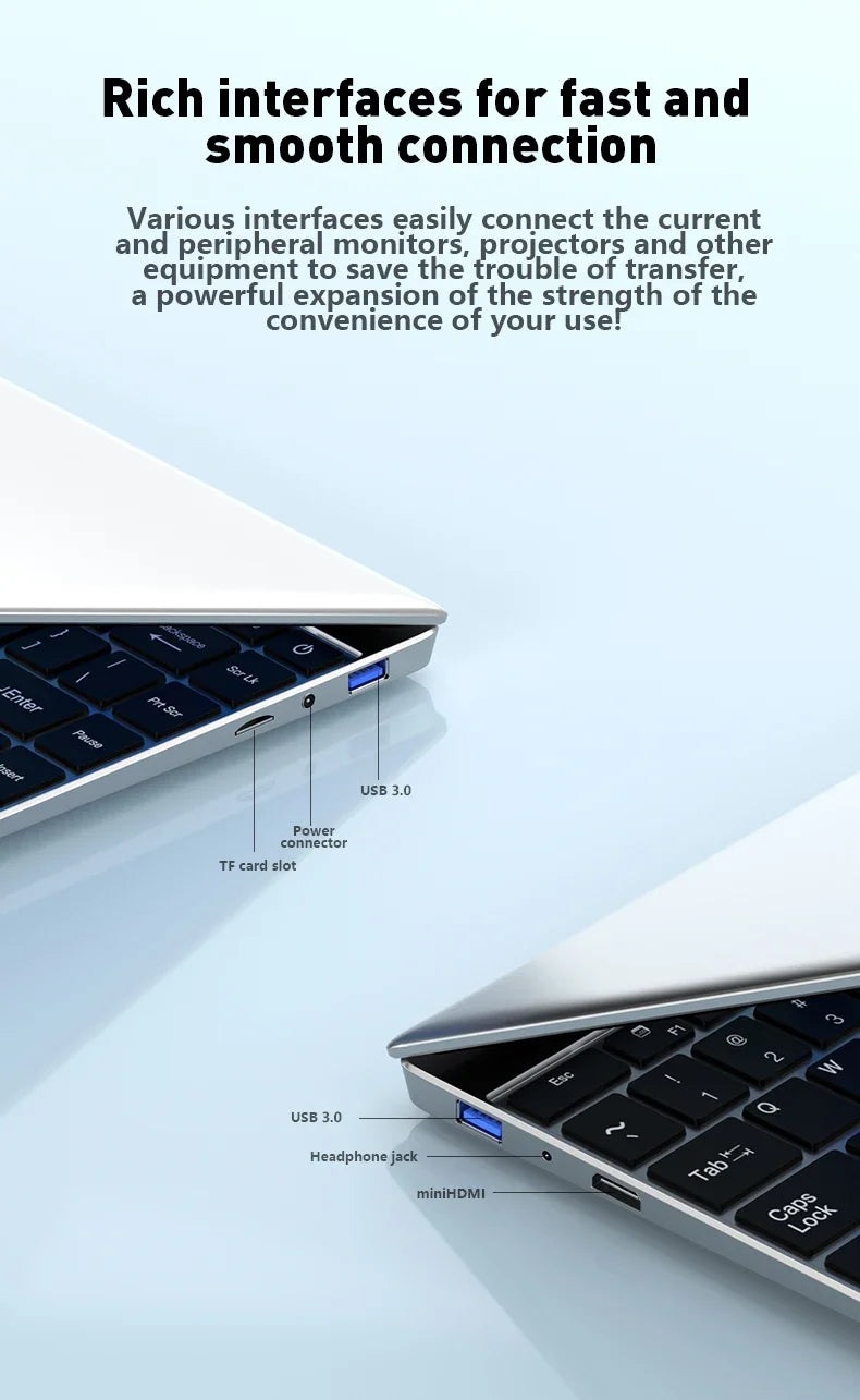 Intel I7-8650U 14.1 Inch Slim Laptop 120Hz FHD IPS Display 32GB RAM 2TB SSD Backlit Portable Notebook