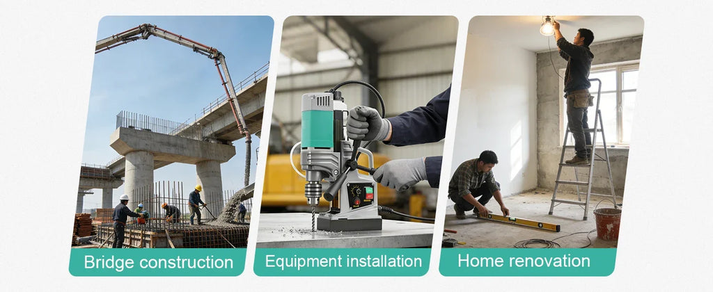 SIHAO Electric Magnetic Drill Machine 1450W/1550W 1.57/2" Max Drill Diameter 750 820 RPM Industrial Boring Tool