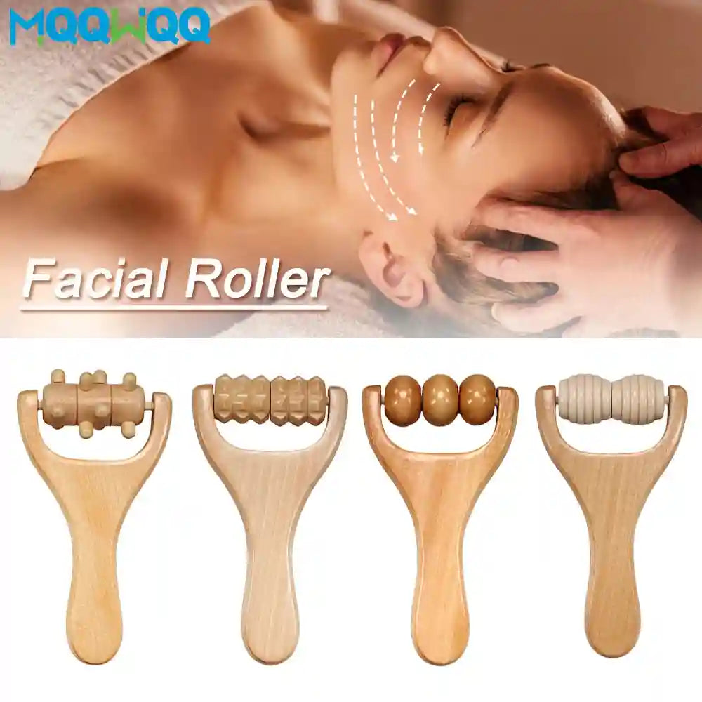 Wooden Face Massage Roller - Natural Lymphatic Drainage Tool by Tidesmit Massage Roller Tidesmit