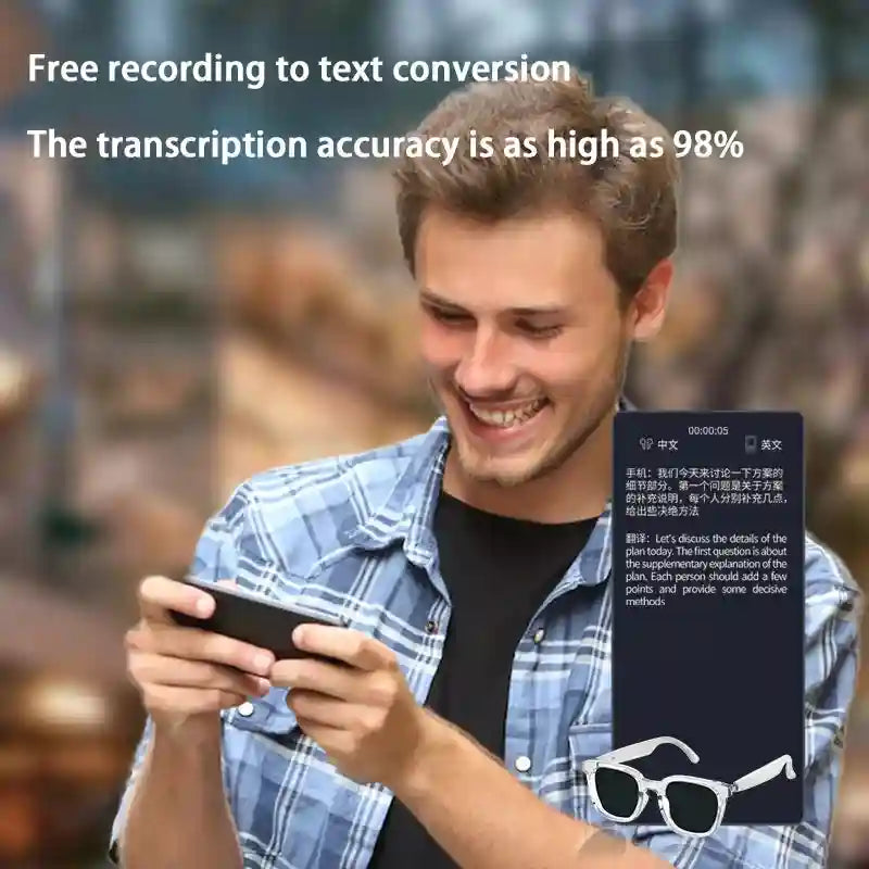 AI Intelligent Translation Glasses with Real-Time Spatial Audio Tech Tidesmit