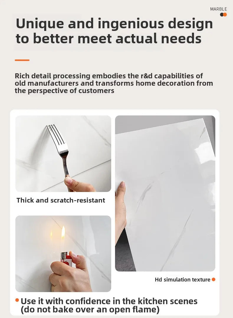 Self adhesive imitation ceramic tile imitation marble sanitary kitchen wall decoration waterproof and moisture-proof stickers