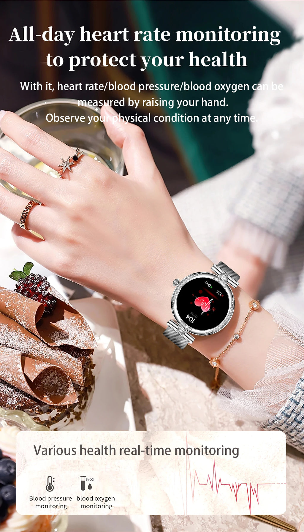LIGE New Women Smart Watch 1.19 Inch AMOLED Full Touch Screen Sports Fitness Watches Bluetooth Call Digital Smartwatch Lady Gift