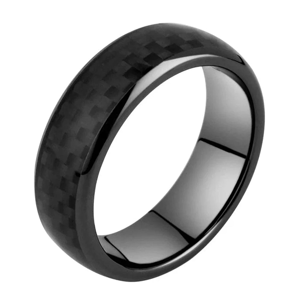 NFC Rewritable Smart Ring - Carbon Fiber Health Monitor | Tidesmit Black Size12 71mm Tidesmit