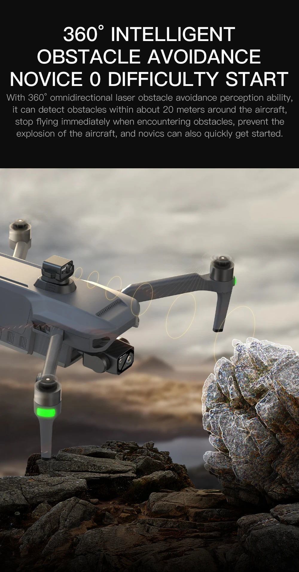 4K GPS Drone with Obstacle Avoidance - Foldable Quadcopter SG909 MAX Tidesmit