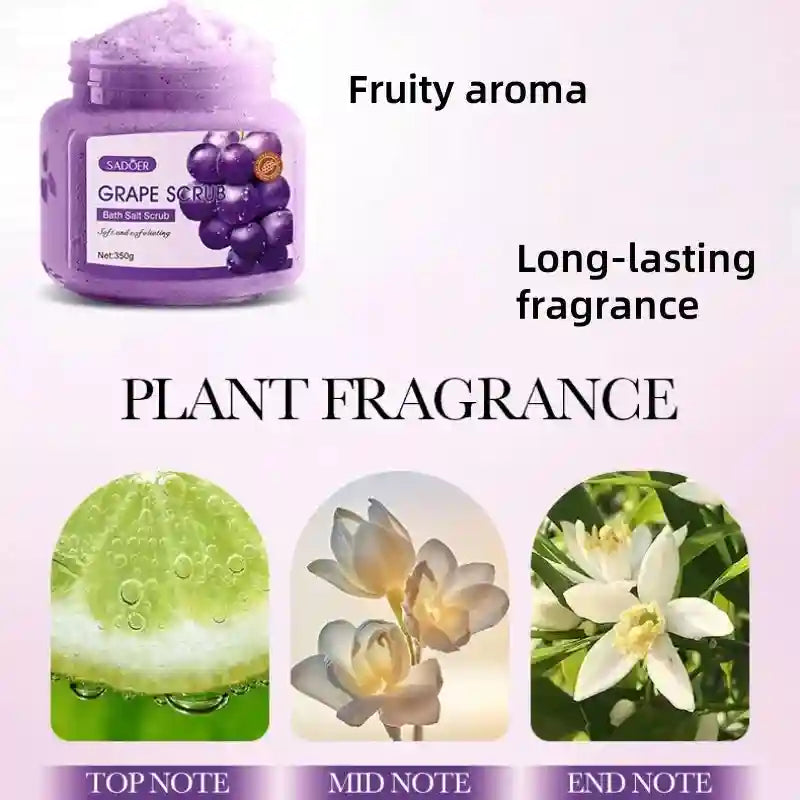 Grape Bath Salt Scrub 350g – Natural Exfoliating Body Smoother Scrubs Treatments Tidesmit