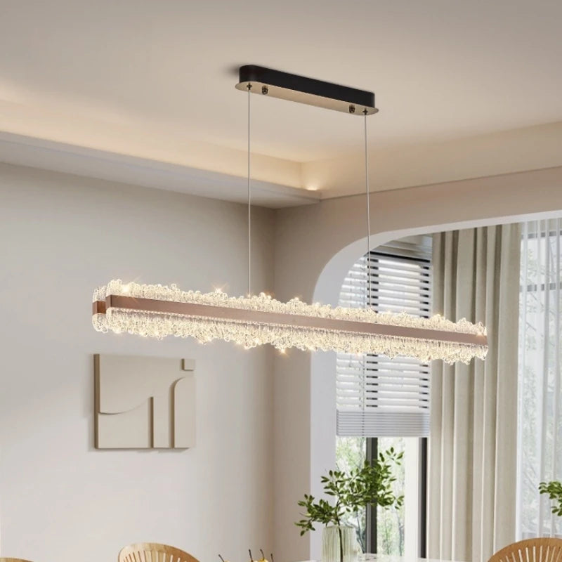 LED Ring Light Chandelier 120cm - Dimmable Rose Gold & Grey Tidesmit