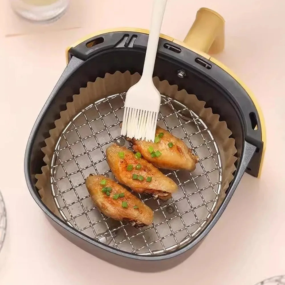 Portable Round Air Fryer Rack Stainless Steel Stackable Grid Grill with Foot Cooling Rack Home Kitchen Oven Steamer Cooker