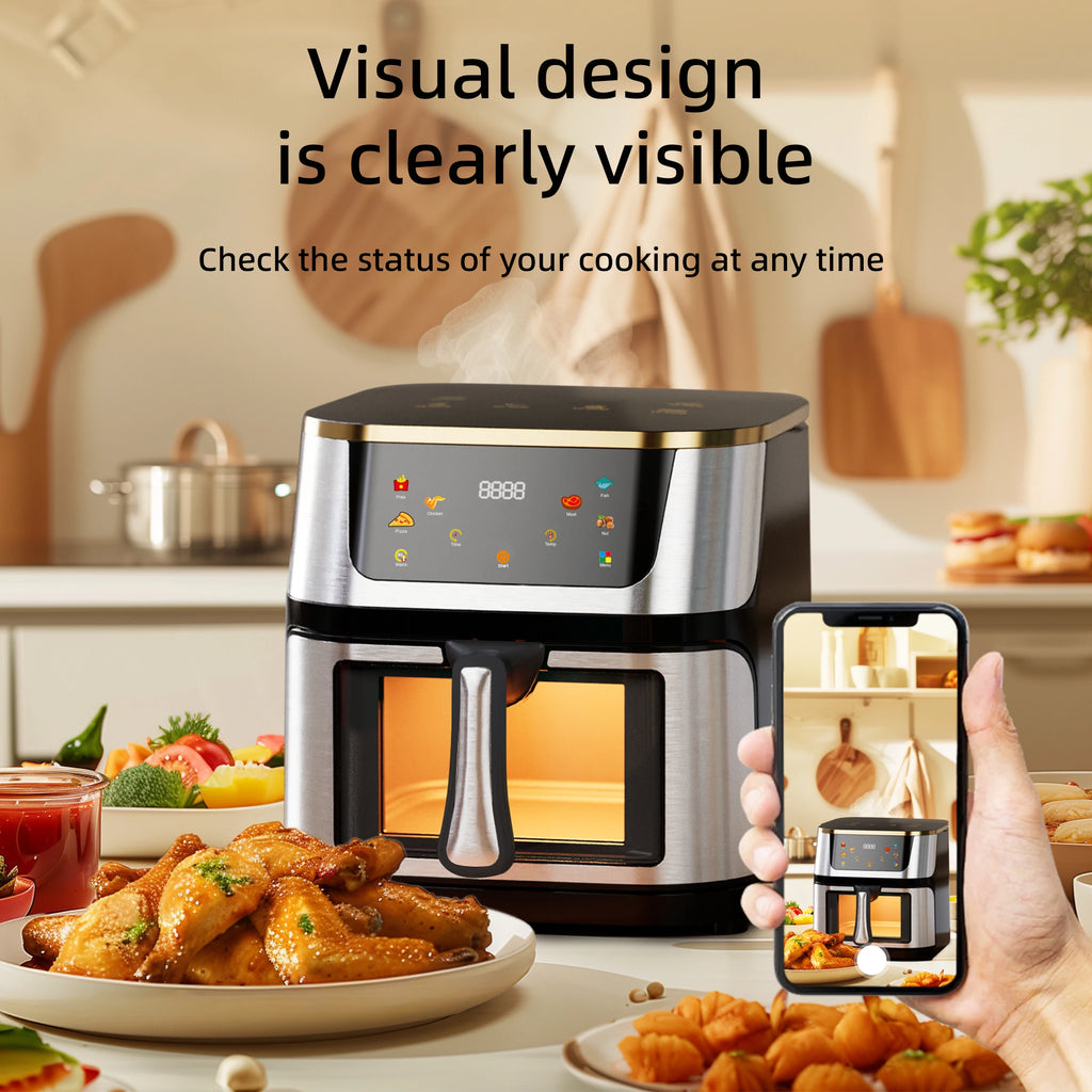 Best Selling Air Fryer 10L with Easy-View Window, Touch Controls, Nonstick, Low Fat Healthy Oil Free Frying