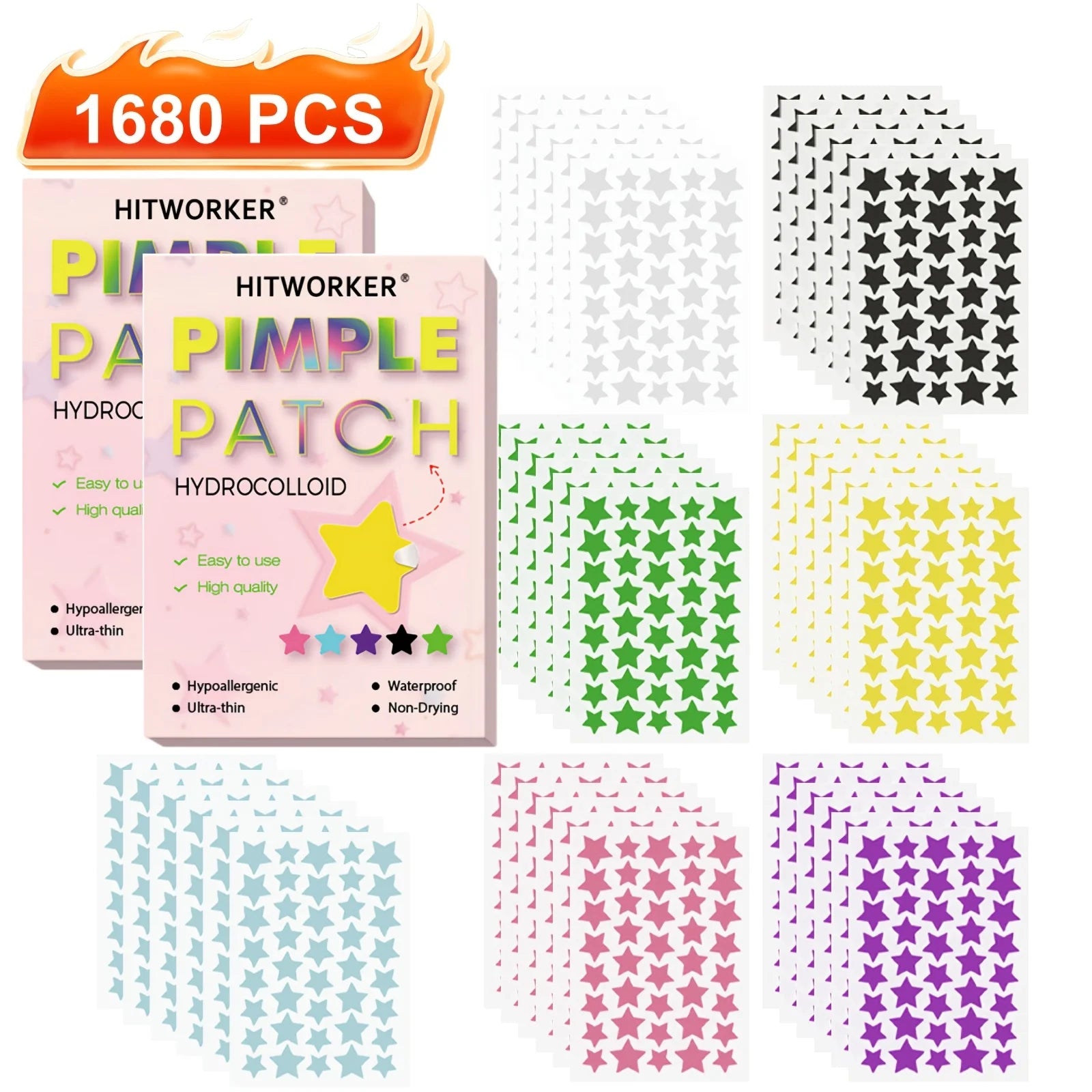 1680Pcs Hydrocolloid Emergency Concealer Patch Gentle and non-irritating, covering blemishes, acne, perfect concealer acne patch