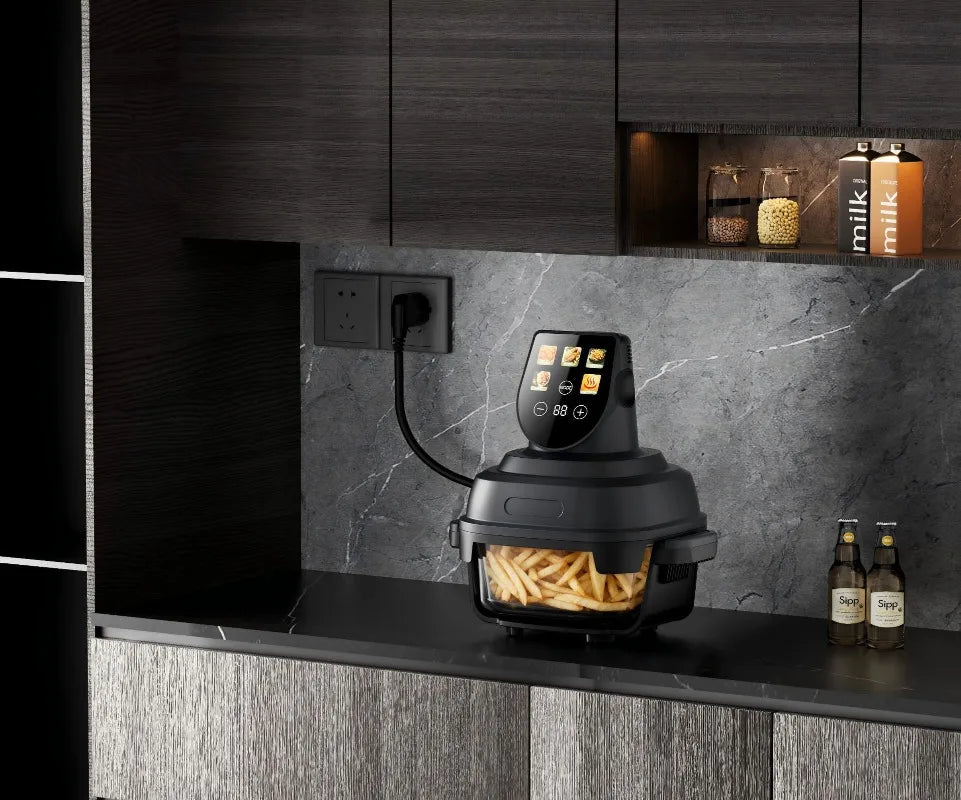 Color Screen Smart Air Fryer Air Fryer Glass Visual Fries Machine Electric Oven