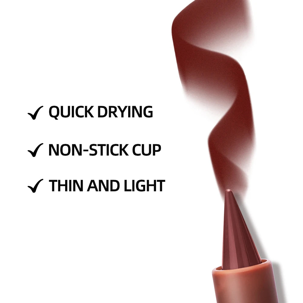 Red-brown matte lipstick pen with a smooth, smudge-proof, quick-drying texture for long-lasting gradient lip makeup.