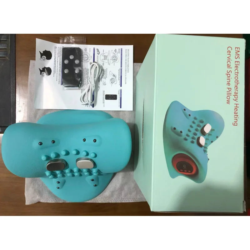 Electric Neck Massager Blue - Portable Cervical Traction Relief Tool Relaxation Treatment Tidesmit