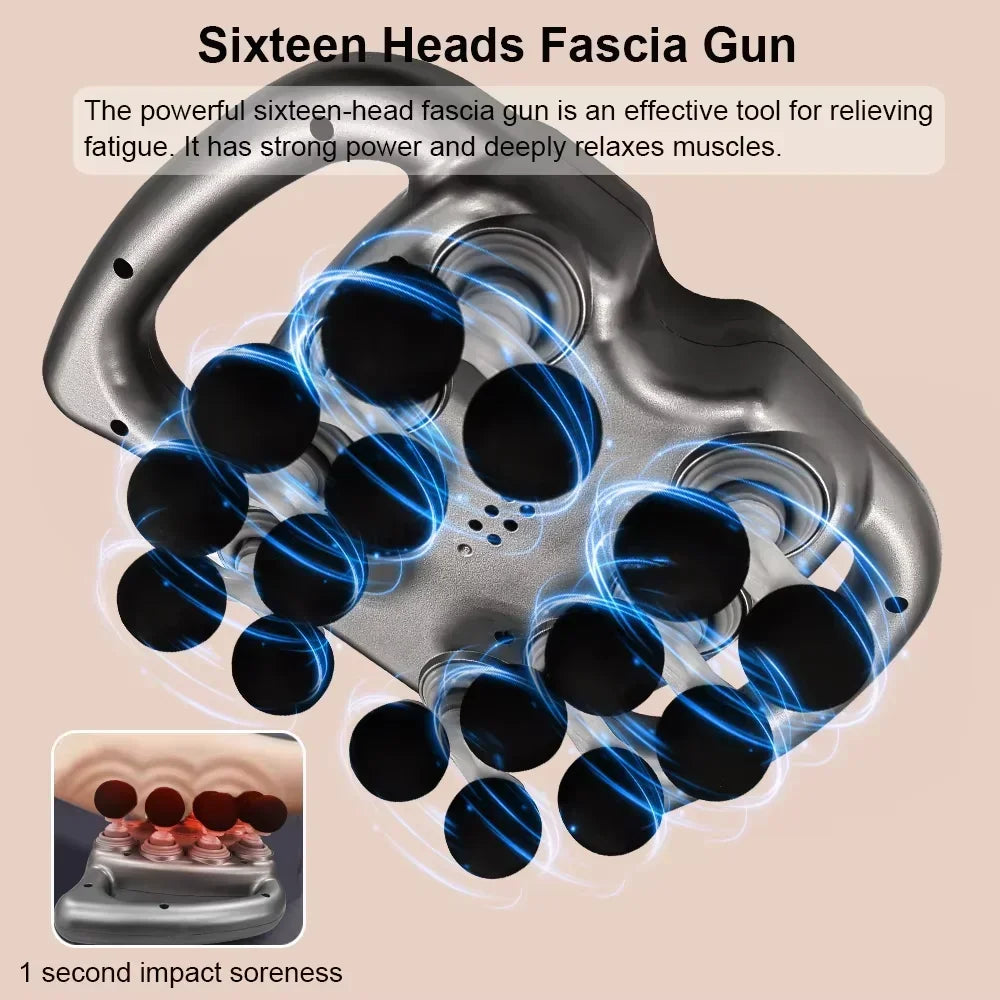 Tidesmit Fascia Gun - Deep Tissue Muscle Massager with 16 Massage Heads Fascia Gun Tidesmit