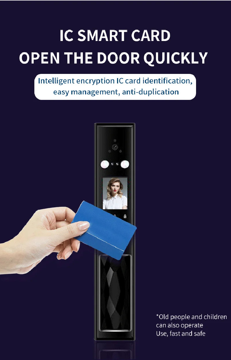 Intelligent Lock for Apartment Face and Palm Vein Recognition Smart Door Lock With Camera Cat Eye Fingerprint Door Lock