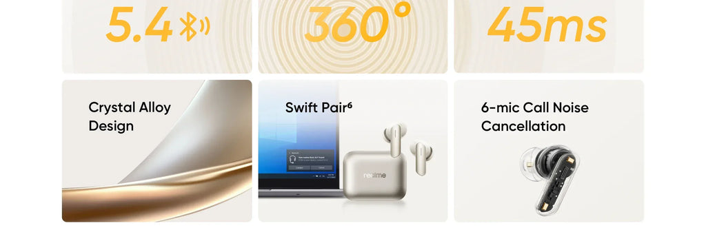 Realme Buds Air 7 Wireless Earphones 52H Battery Life - Tidesmit Tidesmit