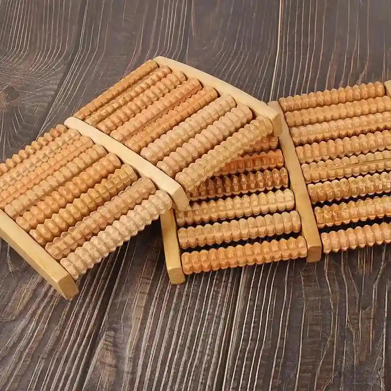 Wooden Foot Massager Roller | Deep Tissue Reflexology Tool Massage Roller Tidesmit