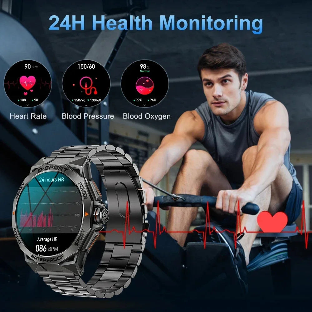 1.43inch AMOLED Screen Smartwatch Men Outdoor Sports Fitness 400mAh Large Battery Bluetooth Call Music Heart Rate Smart Bracelet