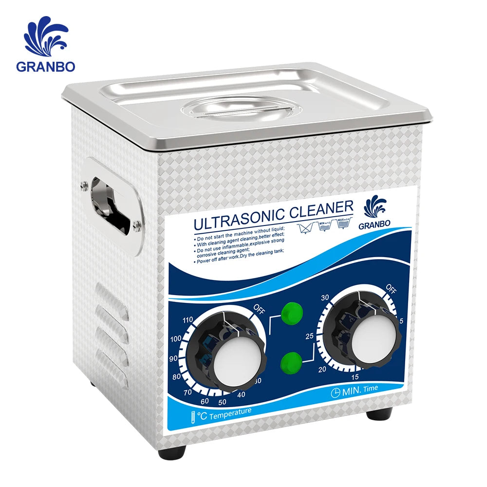 Tidesmit 1.3L 120W ultrasonic cleaner showing internal stainless steel bath and digital timer controls for jewelry