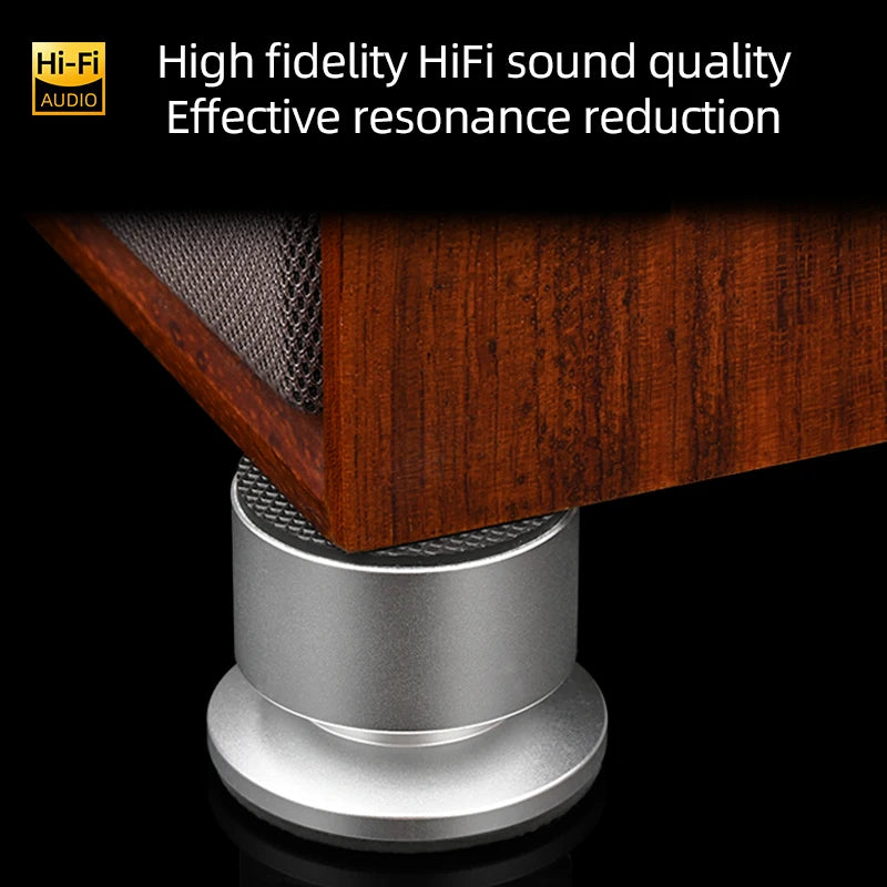 HiFi 4Pcs Speaker Spike Stand Foot Pads Aluminum Alloy Mixer Carbon Fiber Adjustable Shock-absorbing Feet Pegs for Speakers