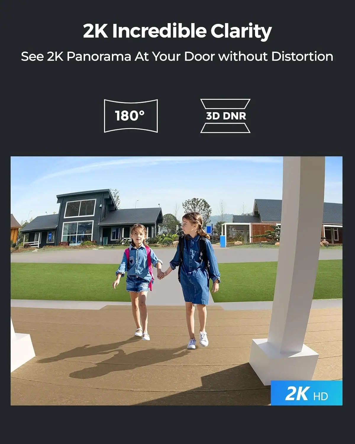 REOLINK 2K+ Wired Video Doorbell WiFi Camera Outdoor Dual Wi-Fi 4:3 View Smart Detection Front Door Home Security with Chime V2