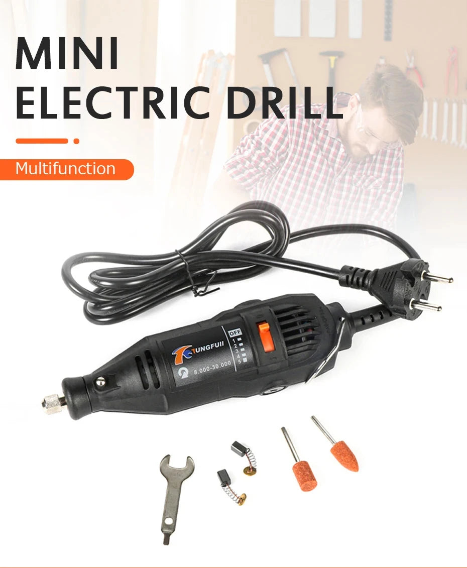 Mini Electric Drill Engraver Machine, Dremel Rotary Tools, Engraver Grinder Compatible with Power Tools, Accessories, 220V
