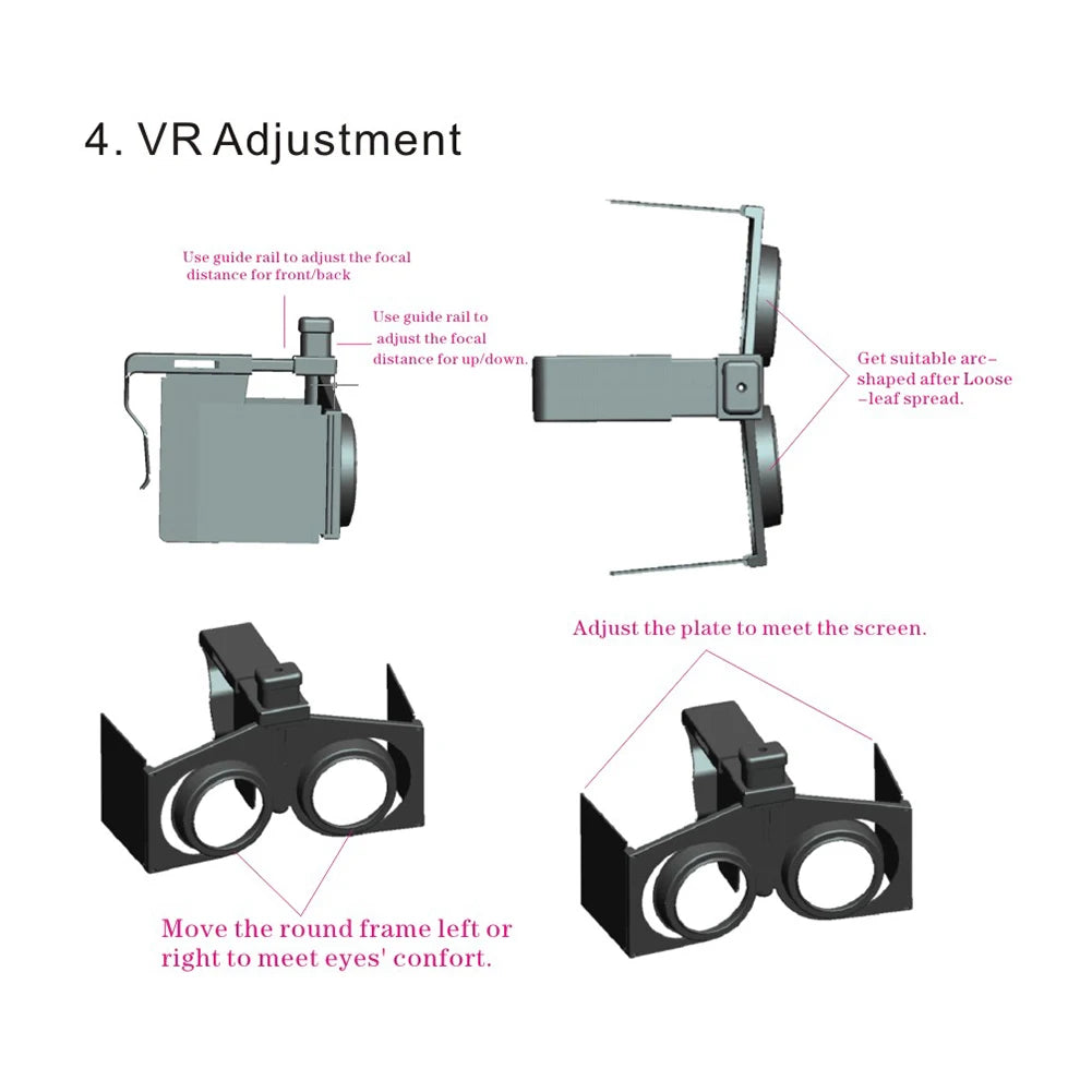 Foldable VR Headset for Smartphones - Lightweight 3D Virtual Reality Glasses Tidesmit