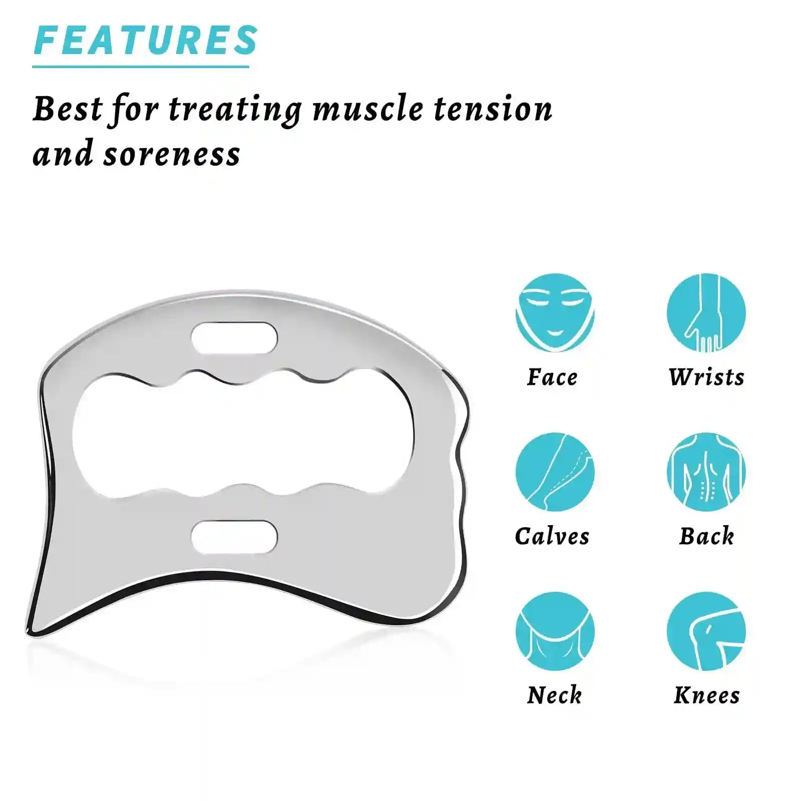 Stainless Steel Gua Sha Set - 3-Piece Muscle Relief & Scraper Tool Eye Massage Instrument Tidesmit