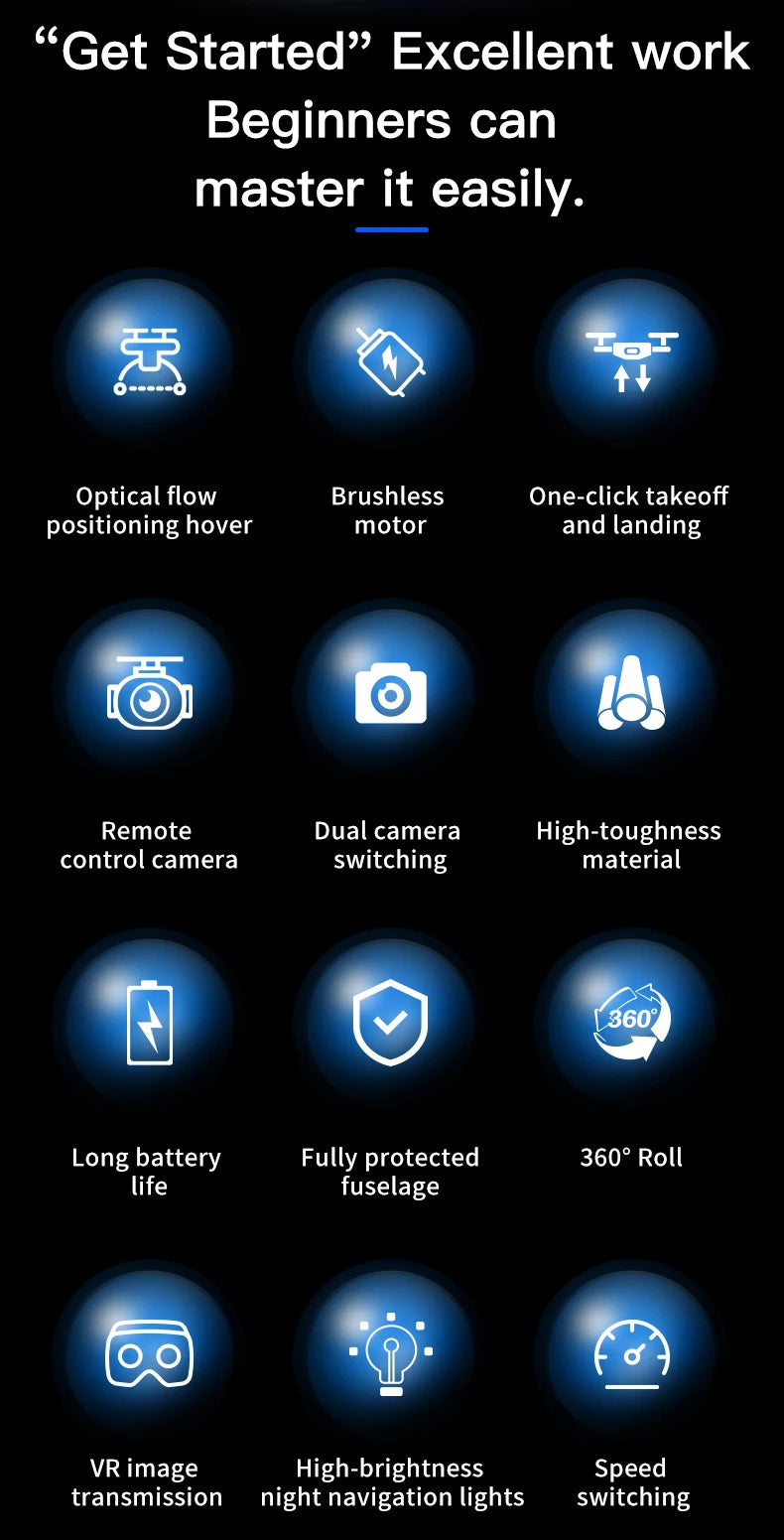 4K Camera Drone with Obstacle Avoidance and Dual Screen Remote Control Tidesmit